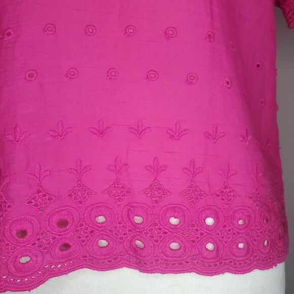 House of Harlow Pink Eyelet Blouse XS - Picture 6 of 9